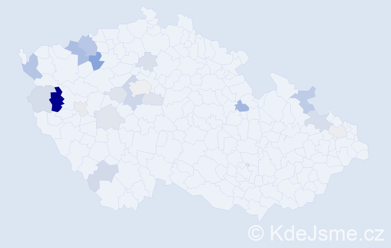 Příjmení: 'Kuvík', počet výskytů 40 v celé ČR