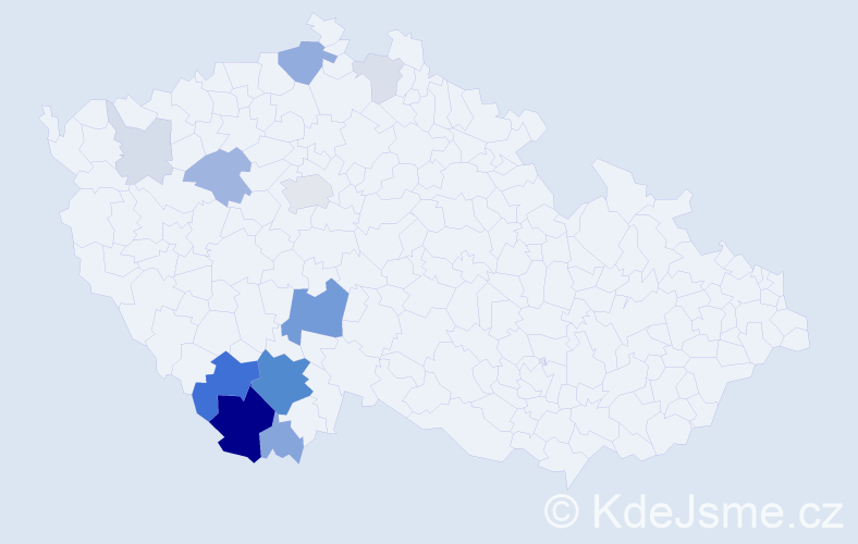 Příjmení: 'Miesbauerová', počet výskytů 41 v celé ČR