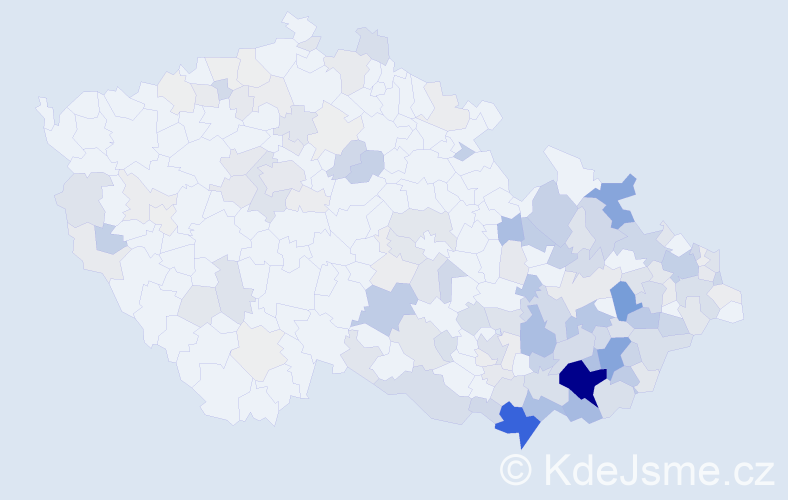 Příjmení: 'Bartošíková', počet výskytů 574 v celé ČR