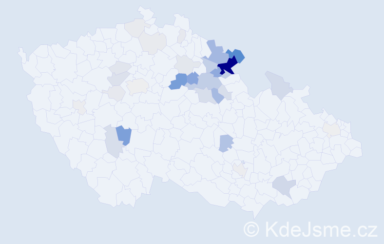 Příjmení: 'Kosinková', počet výskytů 123 v celé ČR