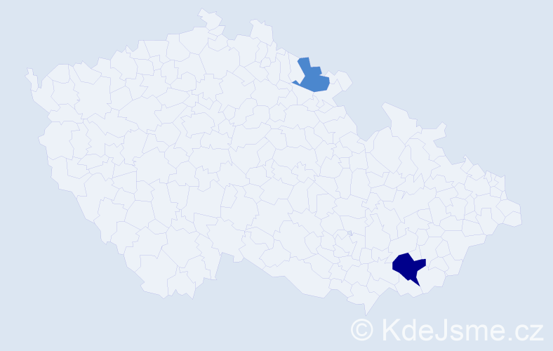 Příjmení: 'Jasnos', počet výskytů 4 v celé ČR