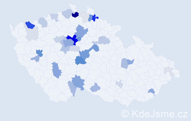 Příjmení: 'Ledecká', počet výskytů 136 v celé ČR