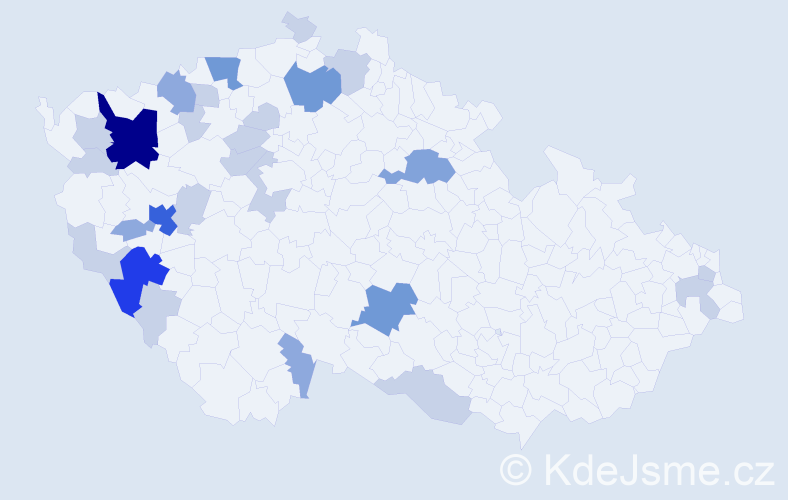 Příjmení: 'Rejcha', počet výskytů 64 v celé ČR
