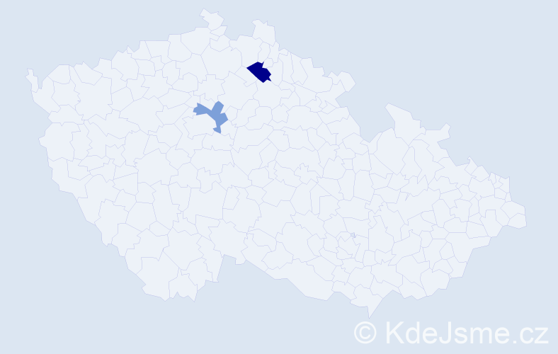 Příjmení: 'Ryndych', počet výskytů 5 v celé ČR