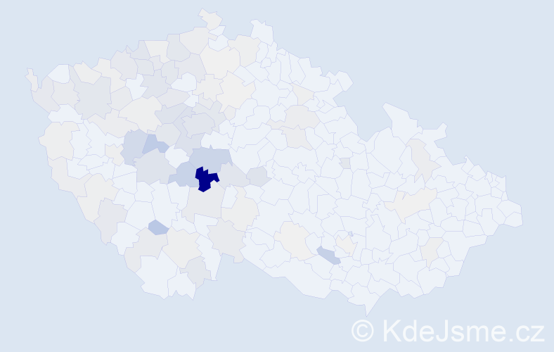 Příjmení: 'Budil', počet výskytů 383 v celé ČR