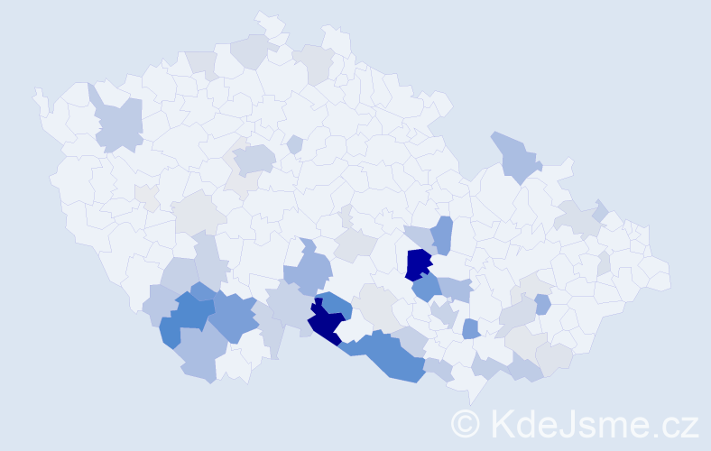 Příjmení: 'Lahodná', počet výskytů 170 v celé ČR