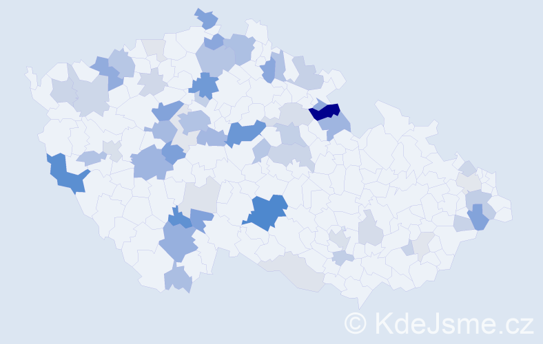 Příjmení: 'Skočdopole', počet výskytů 168 v celé ČR