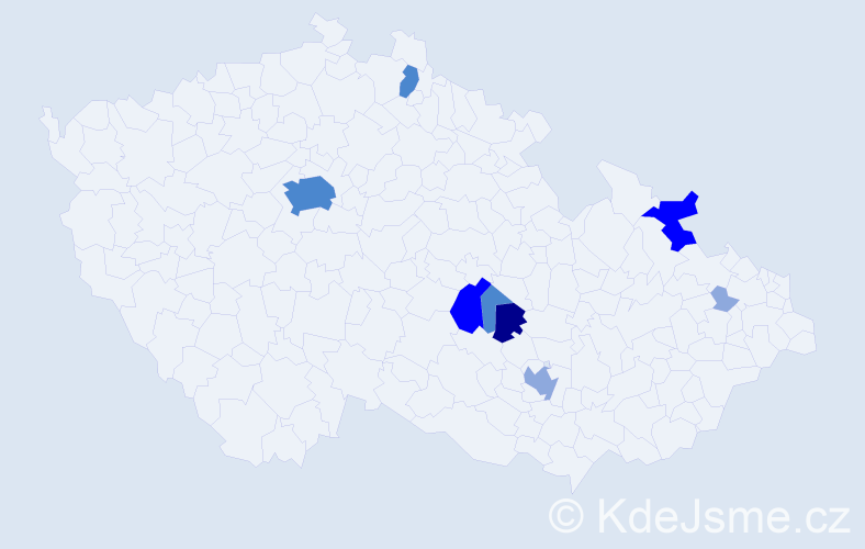 Příjmení: 'Tegzová', počet výskytů 21 v celé ČR