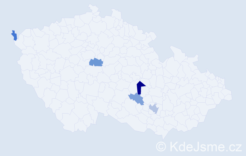 Příjmení: 'Stoudek', počet výskytů 9 v celé ČR
