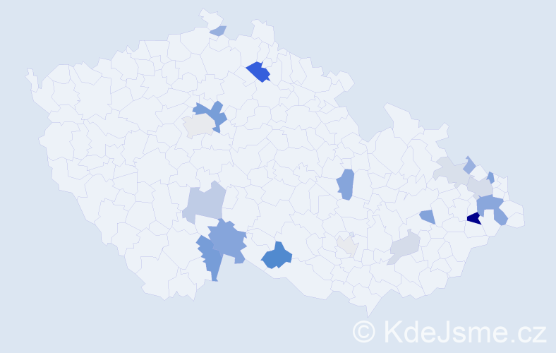 Příjmení: 'Macášek', počet výskytů 47 v celé ČR
