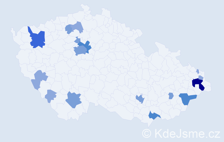 Příjmení: 'Gašková', počet výskytů 37 v celé ČR