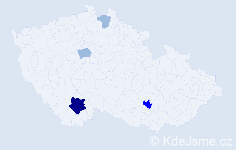Příjmení: 'Khvust', počet výskytů 9 v celé ČR