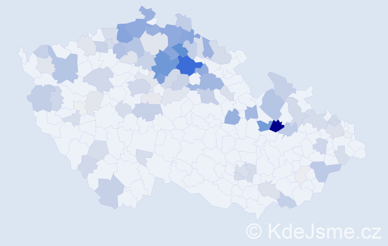 Příjmení: 'Klaban', počet výskytů 367 v celé ČR