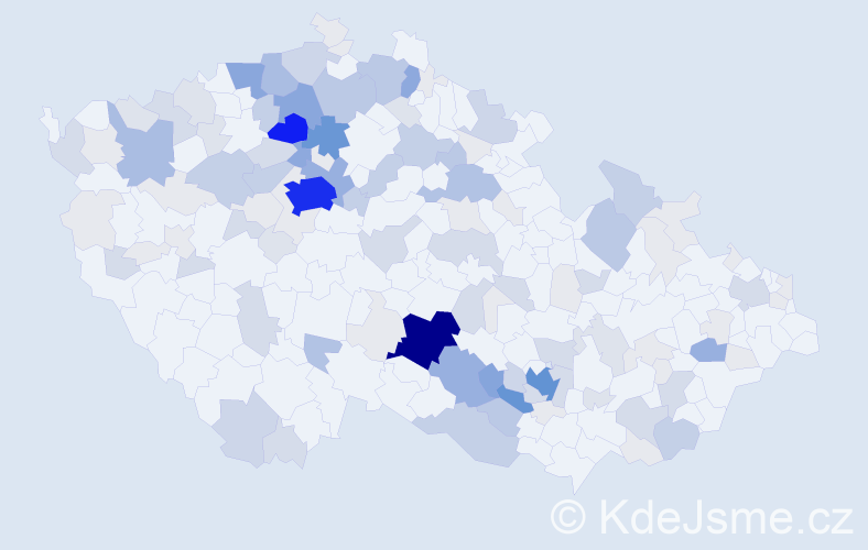 Příjmení: 'Došek', počet výskytů 505 v celé ČR