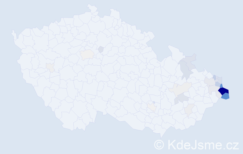 Příjmení: 'Trombiková', počet výskytů 117 v celé ČR