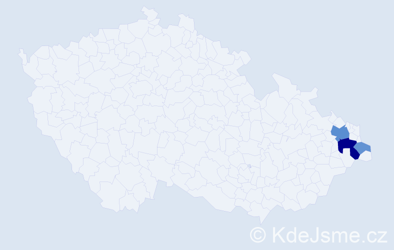 Příjmení: 'Majs', počet výskytů 9 v celé ČR