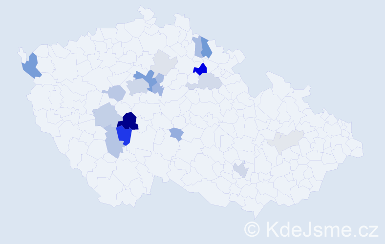 Příjmení: 'Kotrbáček', počet výskytů 65 v celé ČR