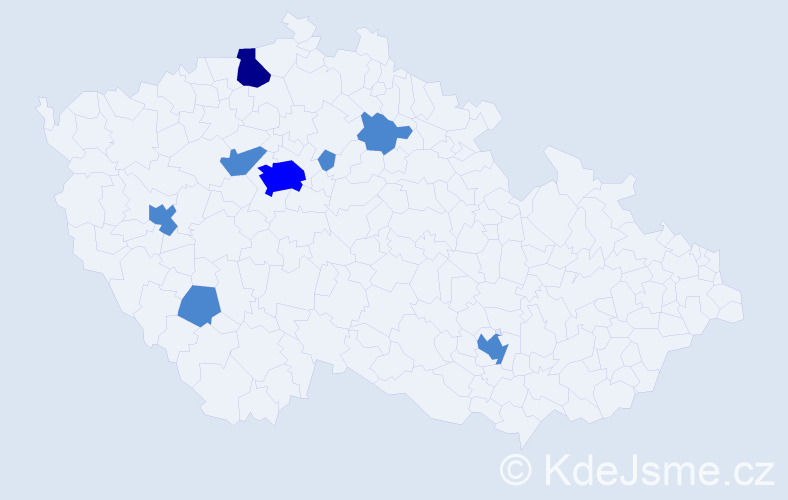 Příjmení: 'Borynets', počet výskytů 11 v celé ČR