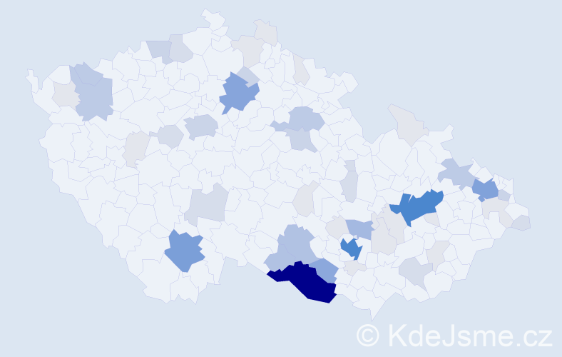 Příjmení: 'Mahr', počet výskytů 190 v celé ČR