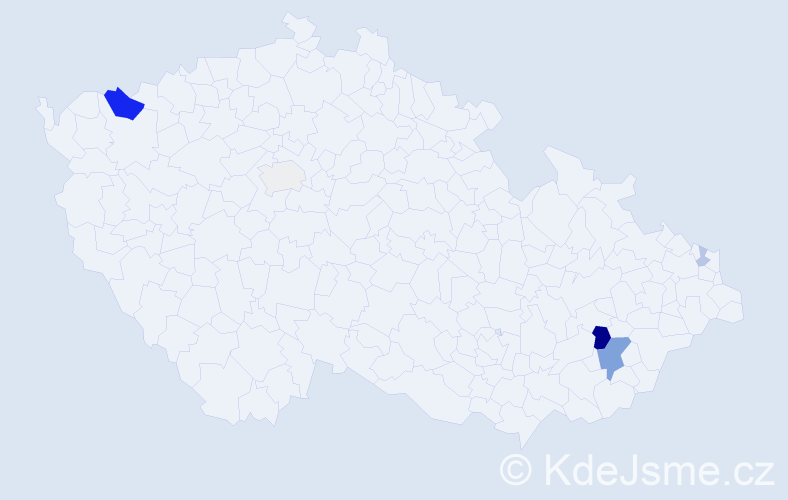 Příjmení: 'Dorazin', počet výskytů 14 v celé ČR