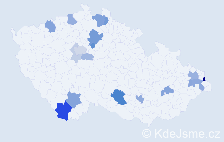 Příjmení: 'Čierny', počet výskytů 47 v celé ČR
