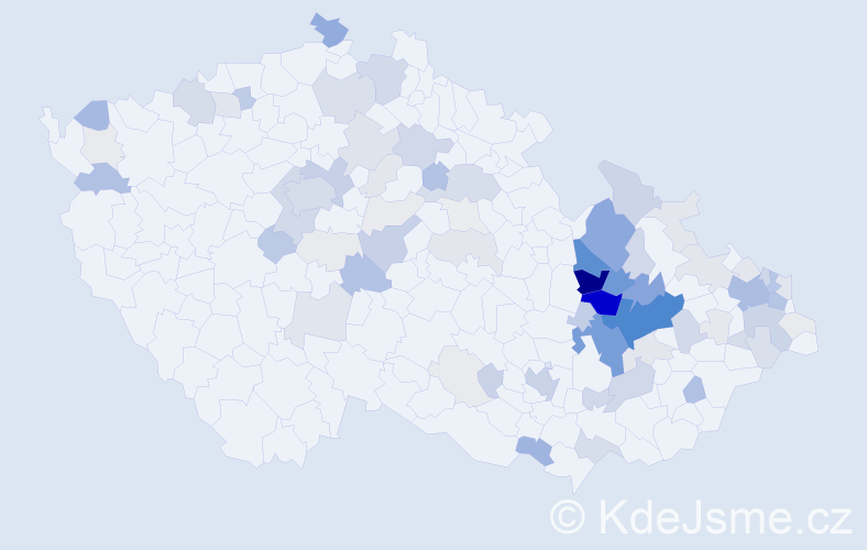 Příjmení: 'Nevrlá', počet výskytů 351 v celé ČR