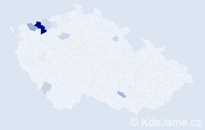 Příjmení: 'Heka', počet výskytů 54 v celé ČR