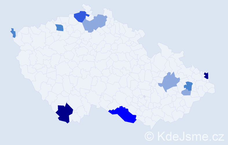 Příjmení: 'Čižmarová', počet výskytů 28 v celé ČR