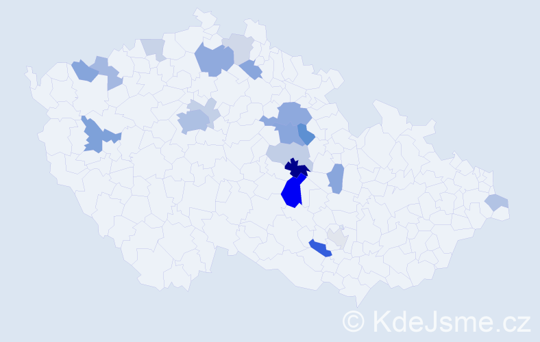 Příjmení: 'Seková', počet výskytů 44 v celé ČR
