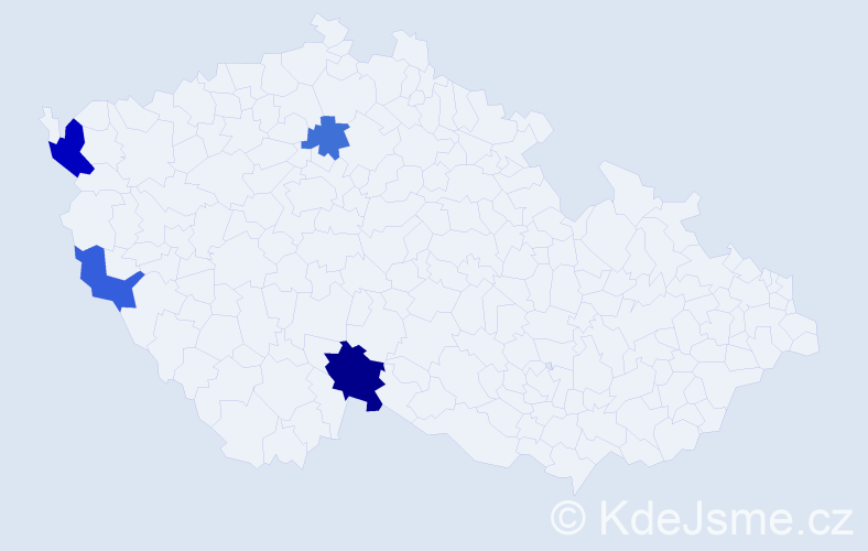 Příjmení: 'Linsmaier', počet výskytů 6 v celé ČR