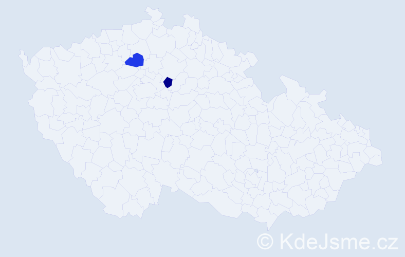 Příjmení: 'Coly', počet výskytů 2 v celé ČR