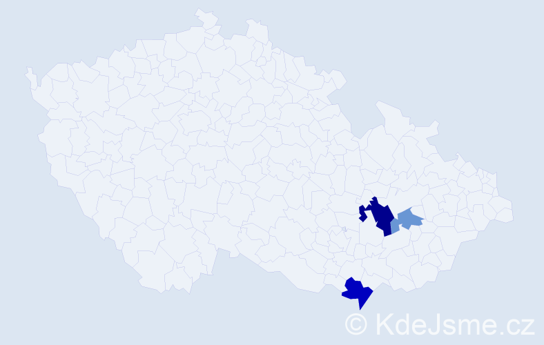 Příjmení: 'Naniaš', počet výskytů 6 v celé ČR