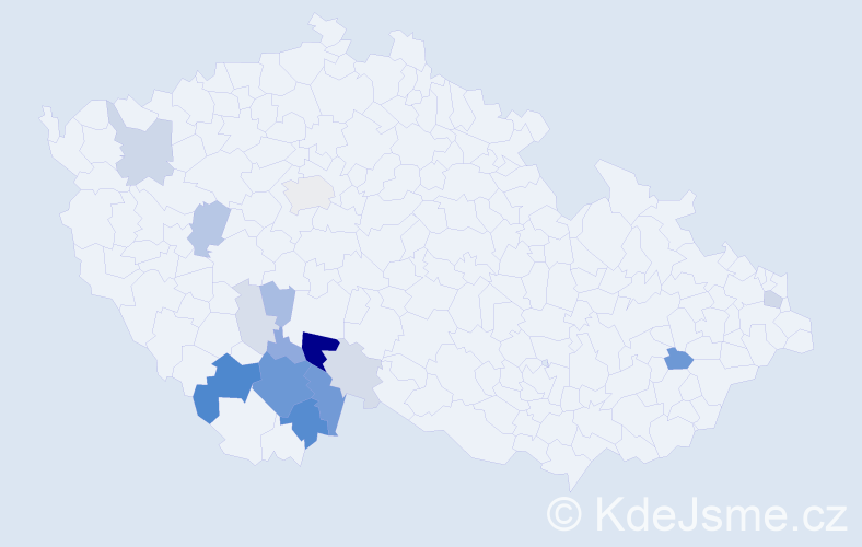 Příjmení: 'Fríd', počet výskytů 49 v celé ČR