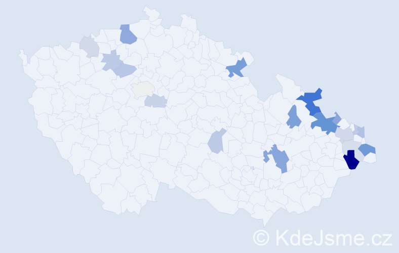 Příjmení: 'Varmusová', počet výskytů 48 v celé ČR