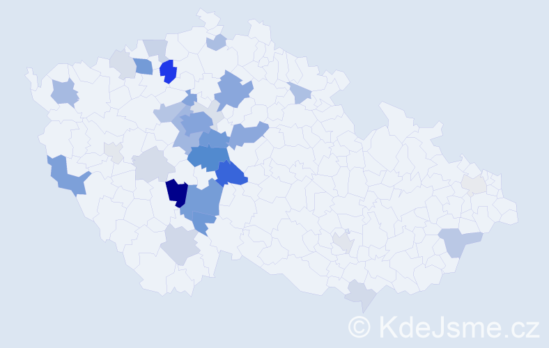 Příjmení: 'Ctiborová', počet výskytů 123 v celé ČR