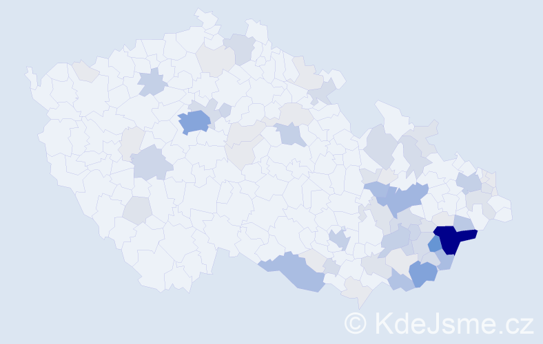 Příjmení: 'Pechalová', počet výskytů 249 v celé ČR