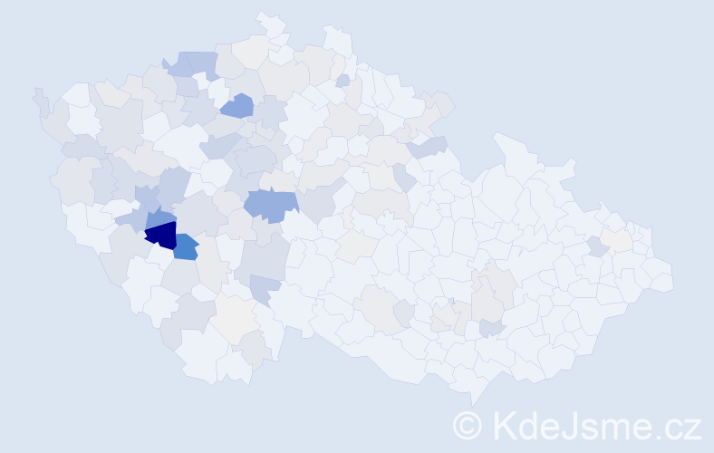 Příjmení: 'Boušová', počet výskytů 437 v celé ČR