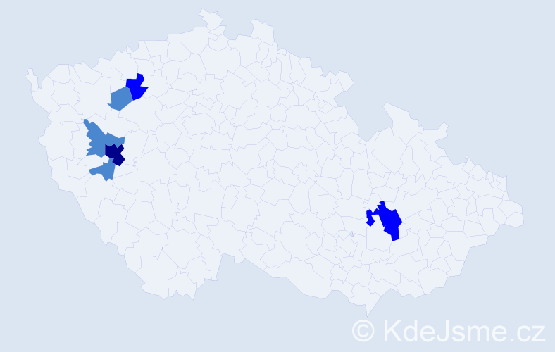 Příjmení: 'Frondl', počet výskytů 10 v celé ČR