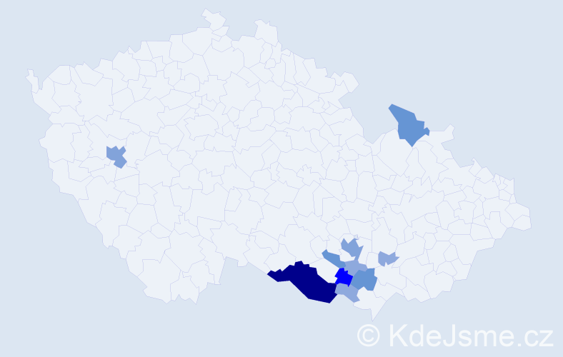 Příjmení: 'Russwurm', počet výskytů 30 v celé ČR