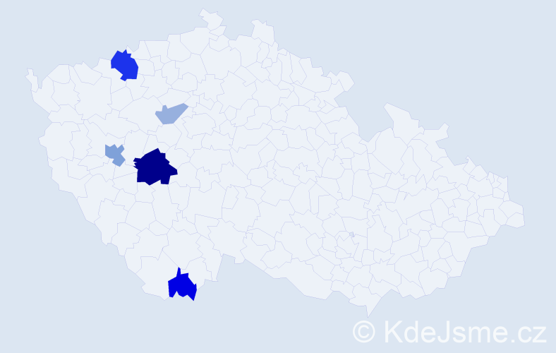 Příjmení: 'Krezlová', počet výskytů 11 v celé ČR