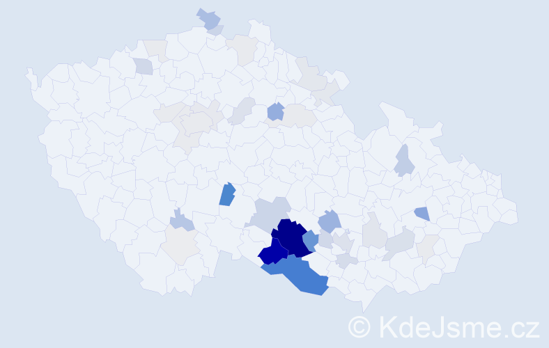 Příjmení: 'Bartesová', počet výskytů 138 v celé ČR
