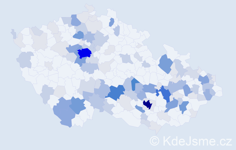 Příjmení: 'Roháček', počet výskytů 408 v celé ČR
