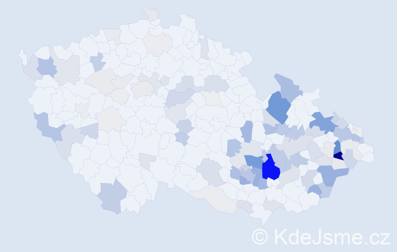 Příjmení: 'Kupčík', počet výskytů 457 v celé ČR