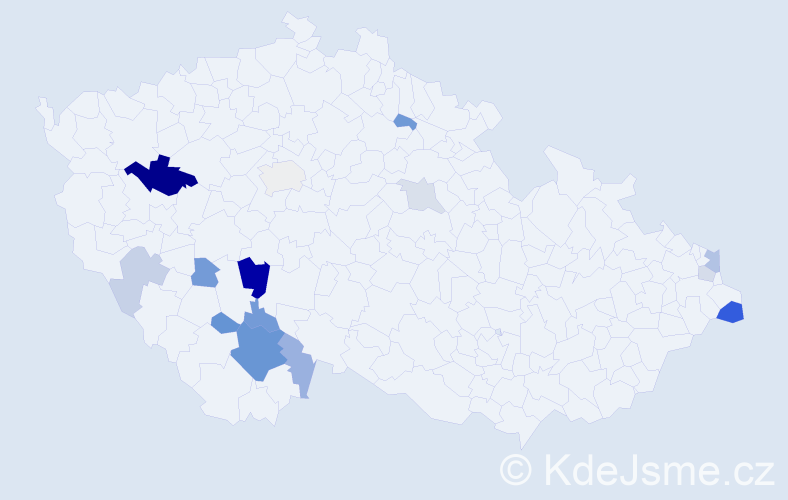 Příjmení: 'Buchtelíková', počet výskytů 32 v celé ČR
