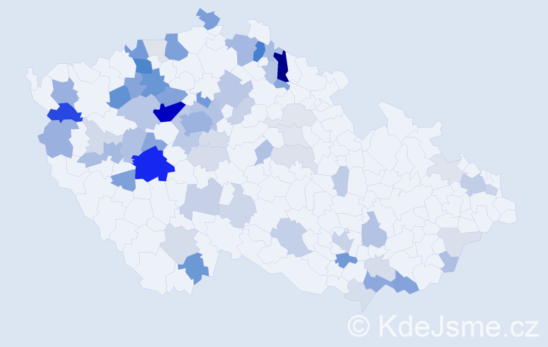 Příjmení: 'Kočárek', počet výskytů 226 v celé ČR