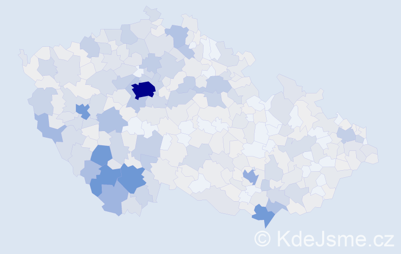 Příjmení: 'Mráz', počet výskytů 2616 v celé ČR