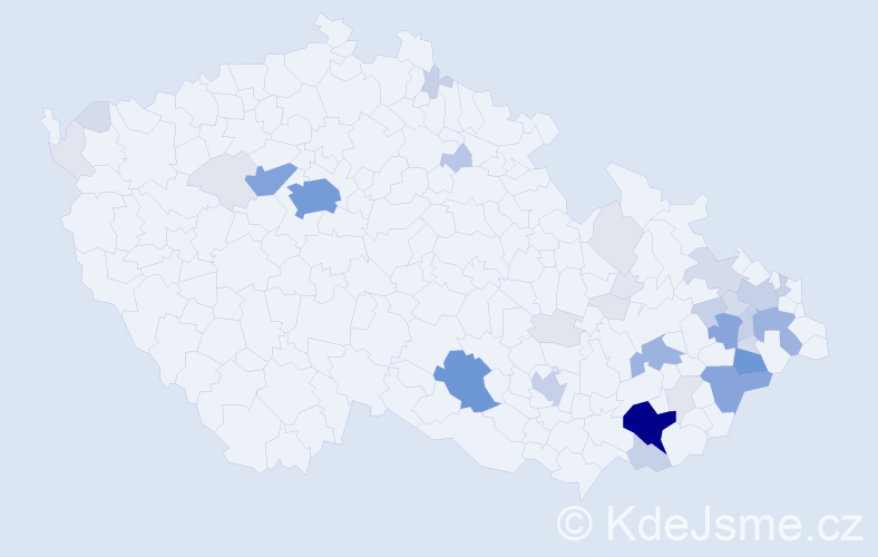 Příjmení: 'Kedroňová', počet výskytů 147 v celé ČR