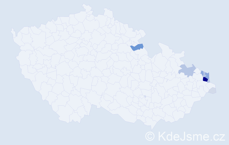 Příjmení: 'Kiszka', počet výskytů 38 v celé ČR
