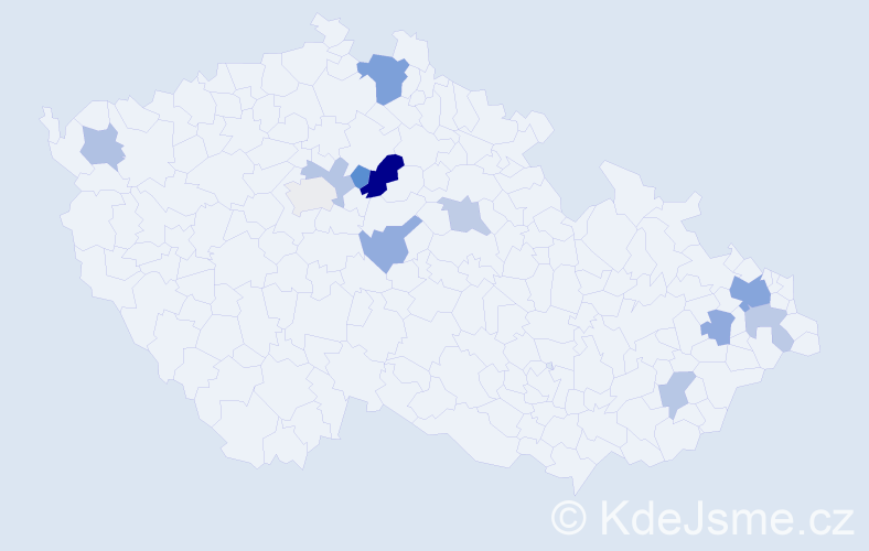 Příjmení: 'Kavalková', počet výskytů 21 v celé ČR