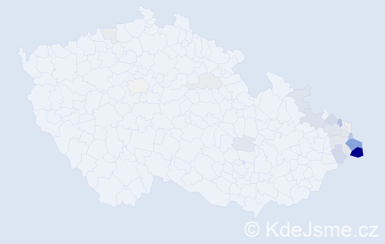 Příjmení: 'Krenželok', počet výskytů 92 v celé ČR